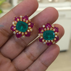 Dilshaan moissanite polki and doublets studs