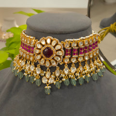 Heena moissanite polki choker set