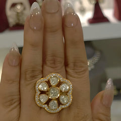 Dharna moissanite polki ring