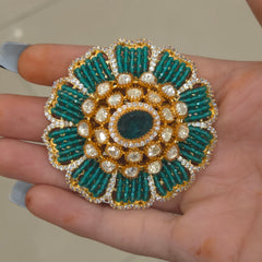 Khepar moissanite polki brooch