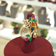 Charu moissanite polki ring