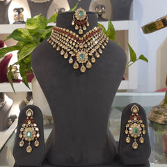 Anuvanshika Mossanite Polki bridal set