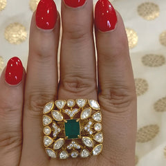 Vidhi moissanite polki ring