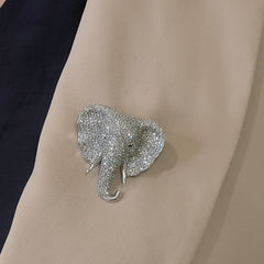 Baby elephant cz brooch