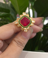 Hemanshi moissanite polki ring
