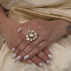 Reha moissanite polki ring