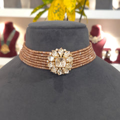 Mahreen moissanite polki choker set .
