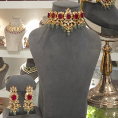 Mili moissanite polki choker set