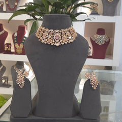 Sairah silver foil polki set