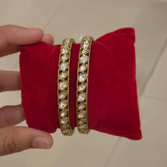 Prachi kundan polki bangles