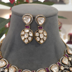 Rehana moissanite polki victorian set