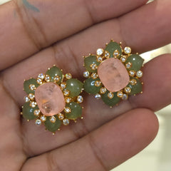 Dilshaan moissanite polki and doublets studs