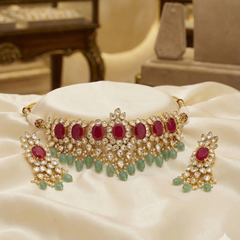 Mili moissanite polki choker set