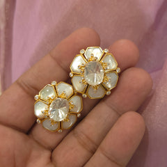 Manjula moissanite polki studs
