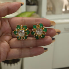 Dilshaan moissanite polki and doublets studs