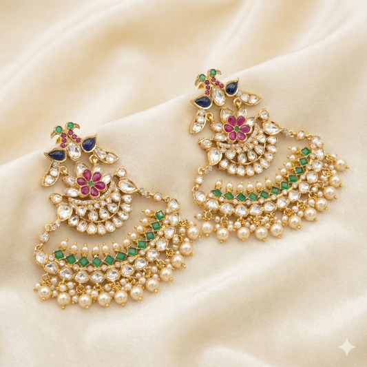 Manjula moissanite polki chaandbali