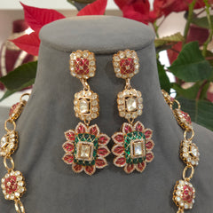 Yashvi moissanite Polki necklace set