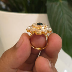 Smitha moissanite polki ring