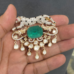 Cheetah polki brooch