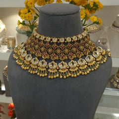 Malini golden polki set