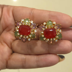 Dilshaan moissanite polki and doublets studs