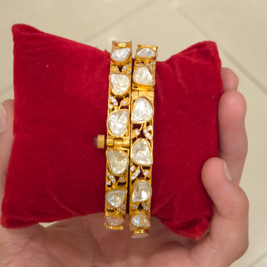 Meena moissanite polki bangles