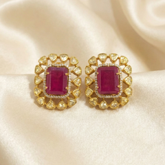 Naima moissanite polki studs