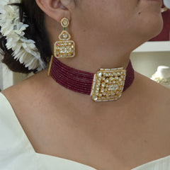 Shreya moissanite polki choker