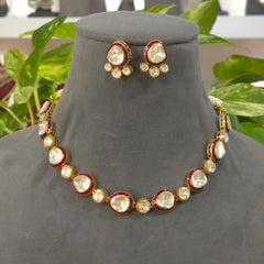 Moissanite polki neckline set