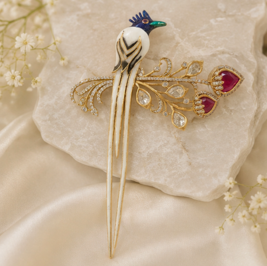 Beacon meenakari brooch