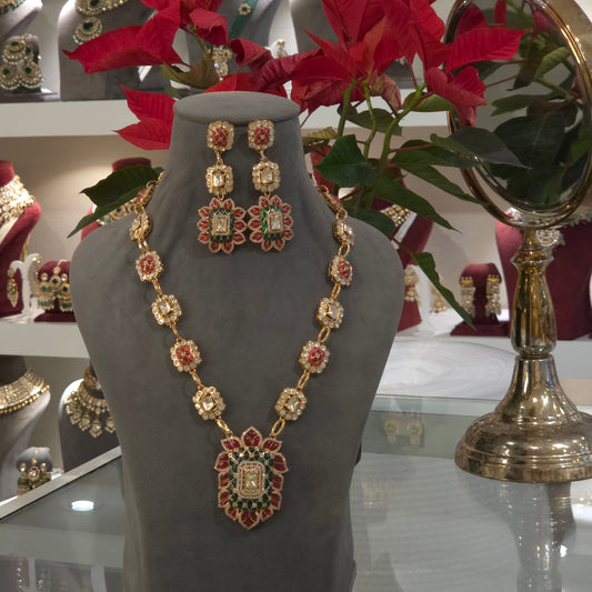 Yashvi moissanite Polki necklace set