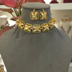 Mahima moissanite polki choker set