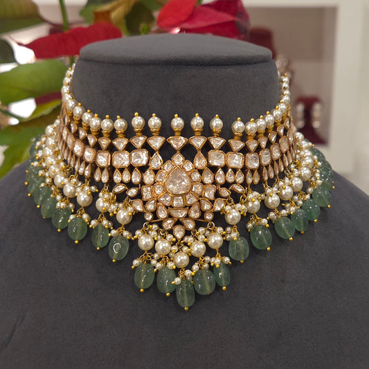 Niharika moissanite polki set