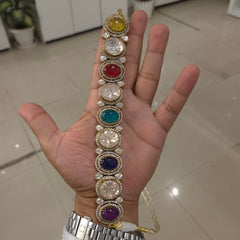 Ahayana navrattan moissanite polki choker