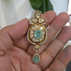 Trinity moissanite polki brooch
