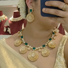 Mukta moissanite polki set