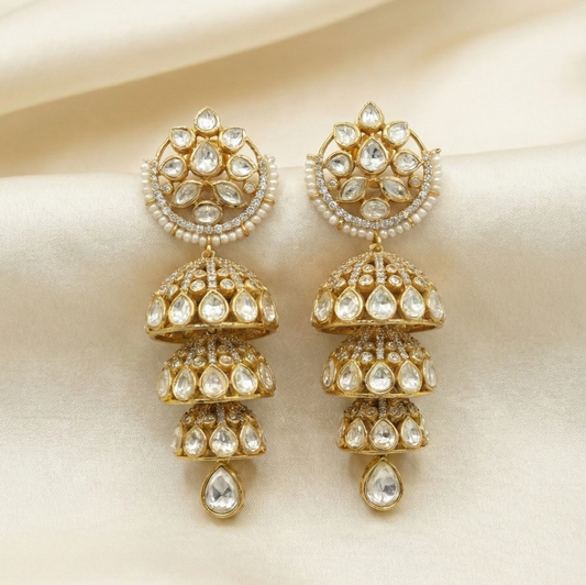 Mahi moissanite polki jhumki