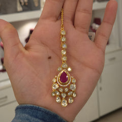 Ishita moissanite polki maangtikka