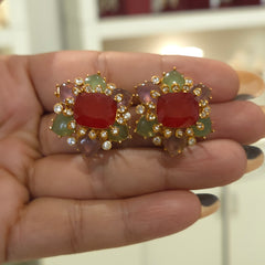 Dilshaan moissanite polki and doublets studs