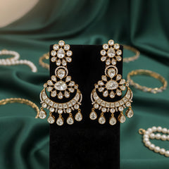 Madhuri moissanite chaandbali earrings