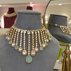 Agni moissanite polki necklace