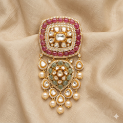 Nargis moissanite polki brooch