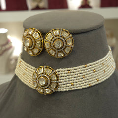 Veena moissanite polki choker