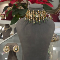 Anisha Moissanite polki choker set