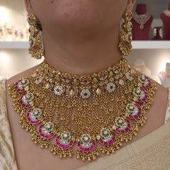 Shrelatha golden kundan set