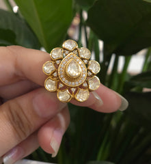 Rajshri Moissanite polki ring