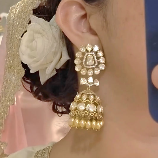 Marina Moissanite polki jhumki