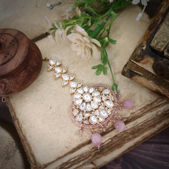 Zaira Polki Tikka Pink