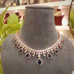 Lyra blue Neckline set