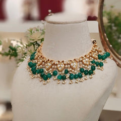 Amrita Green Polki Set